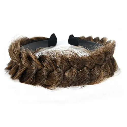 Miniatura 13 de Banda ancha trenzada para el cabello, accesorios para el cabello, banda elástica antideslizante para mujeres y niñas (A1002)