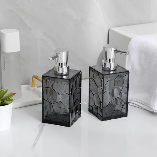Miniatura 2 de Dispensador de Jabón de Manos, Botellas de Bomba Líquida de Plástico Acrílico Transparente Recargables Dispensador de Loción para Decoración de Baño