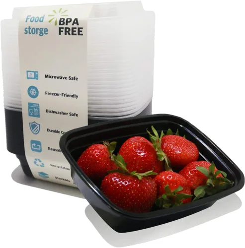 Miniatura 9 de Recipientes pequeños para preparación de comidas, tapas individuales, paquete de 12 unidades, 12 onzas, almacenamiento de alimentos, sin BPA