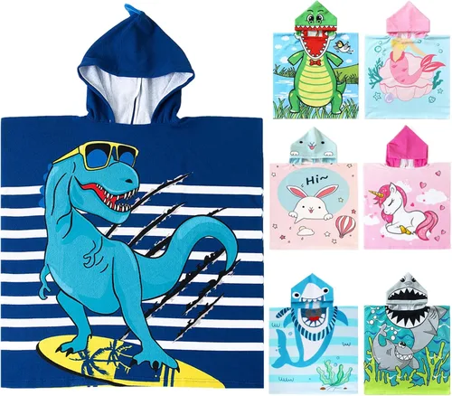 Miniatura 8 de NovForth Toalla de Playa para Niños y Niñas, Envoltorio de Toalla de Baño con Capucha de Cocodrilo, Toalla de Piscina para Niños Pequeños con Capucha