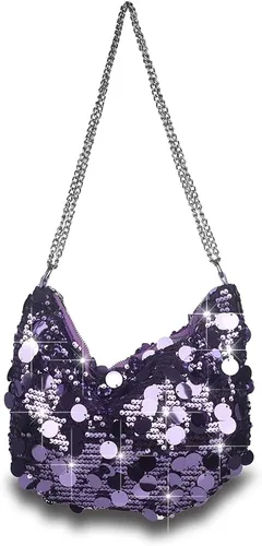 Miniatura 7 de Bolso de noche con lentejuelas brillantes para mujer, bandolera y bandolera para fiesta, graduación, boda