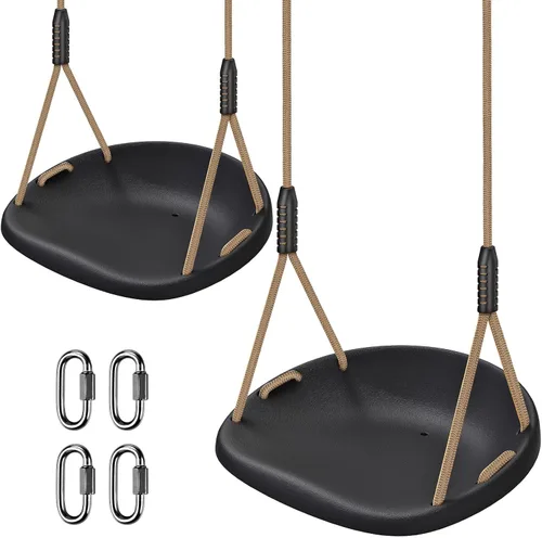 Paquete de 2 columpios resistentes de capacidad de 500 libras con tabla de columpio más ancha y cuerda ajustable en altura de 50 a 80 pulgadas,
