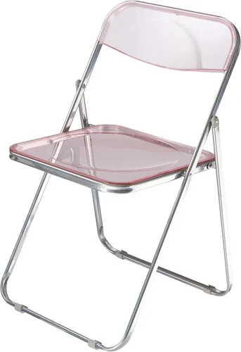 Miniatura 8 de Urban Lifestyle Silla plegable moderna de acrílico transparente con marco cromado, negro