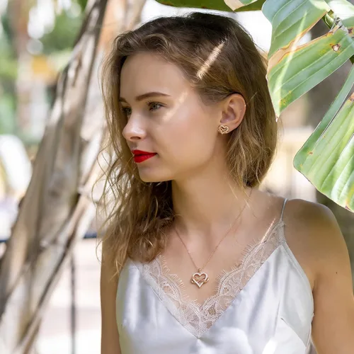 Miniatura 7 de Sash & Soph Aretes de circonita cúbica de corazón infinito, aretes de corazón brillante para mujer, aretes de plata de ley 925 para mujer