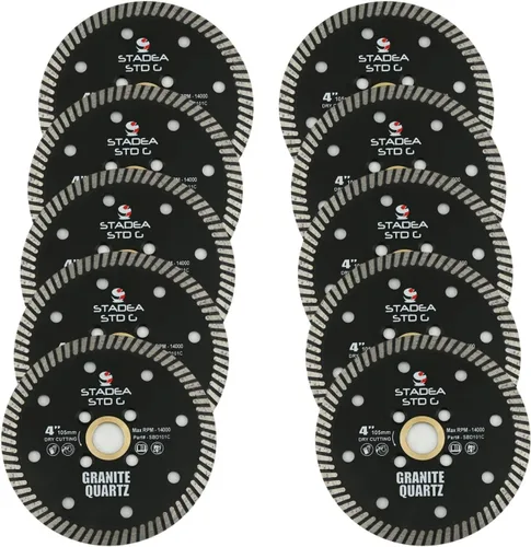 Miniatura 21 de SBD101C Hoja de sierra de diamante de 4 pulgadas de corte continuo turbo seco - Corta granito cuarcita, compatible con amoladora, cortador