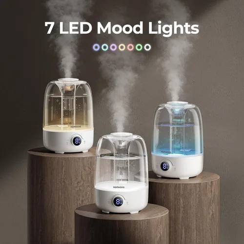 Miniatura 6 de Homvana Humidificadores para Dormitorio Difusores - Humidificador de Niebla Fría de Llenado Superior 4L Habitación Grande, Difusores de 40H de Blanco