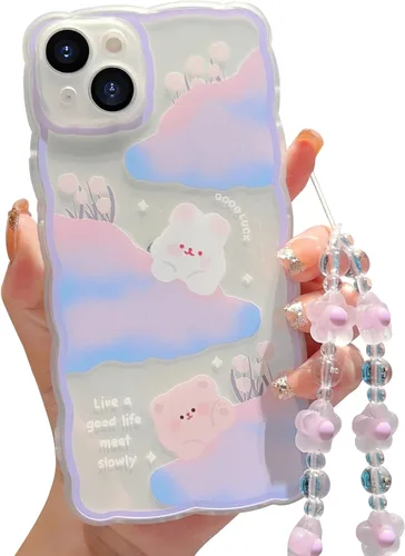 Miniatura 36 de Compatible con iPhone 11 Funda Lindo Dibujos Animados Pequeño Oso Conejo con Lindo Diseño de Cadena para Mujeres Niñas Estético Kawaii Funda Delgada
