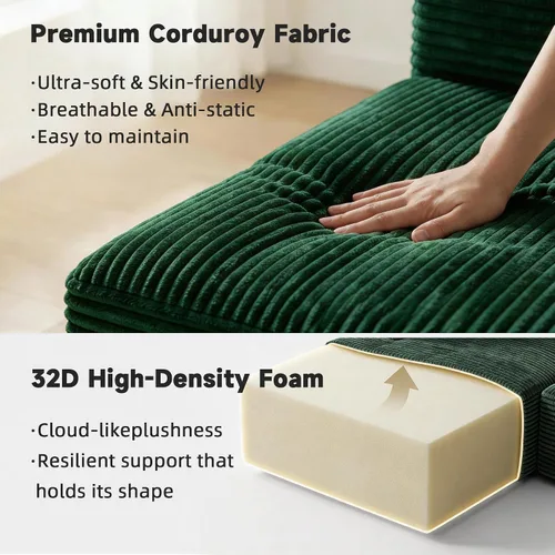 Miniatura 6 de Bashaw Sofá modular de 108 pulgadas con diván, sofá sin hueso en forma de L, asiento profundo, tapizado, sin hueso, para sala de estar