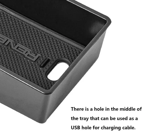 Miniatura 5 de EDBETOS Organizador de bandeja de consola central compatible con accesorios Jeep Renegade 2015-2019 2020 2021 2022 2023, caja de guantes de Negro
