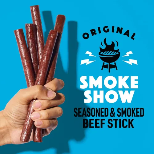 Miniatura 3 de Lorissa's Kitchen Smoke Show - Palitos de carne de res sazonada y ahumada (paquete de 24) palitos de carne de 1 onza - Snacks proteicos listos