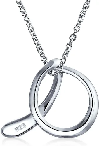Miniatura 2 de Personalize ABC Script Letra Collar con inicial para mujeres adolescentes, chapado en oro de 14 quilates, plata esterlina 925