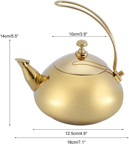 Miniatura 5 de Yctze Tetera de acero inoxidable de 1.5 L, con calefacción rápida de agua, compatible con cocina de inducción, tetera de cocina para agua hirviendo
