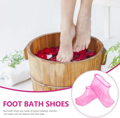 Miniatura 2 de HEALLILY Zapatos de baño de pies, botas portátiles para remojar pies con suela antideslizante, gran capacidad, cubo de spa para uso doméstico