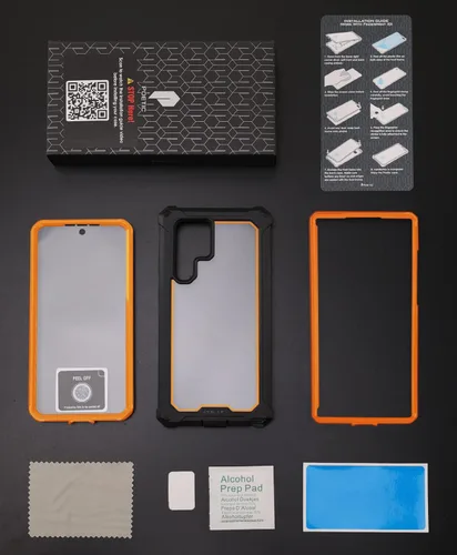 Miniatura 6 de Funda Poetic Guardian para Samsung Galaxy S22 Ultra 5G de 6,8 pulgadas [prueba de caídas de grado militar de 6 pies], protector de pantalla Naranja