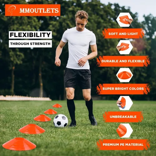 Miniatura 4 de Paquete de 75/50/25, Juego de Conos de Entrenamiento de Fútbol de Grado Profesional, Conos de Agilidad Duraderos con Bolsa de Transporte y Soporte
