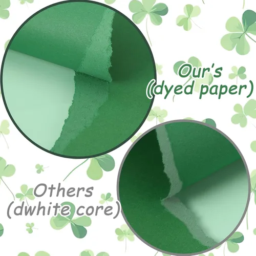 Miniatura 4 de JULBEAR 30 hojas de cartulina de colores del día de San Patricio 5 colores 180 g/m² 8.5x11 pulgadas, cartulina verde surtida para tarjetas DIY