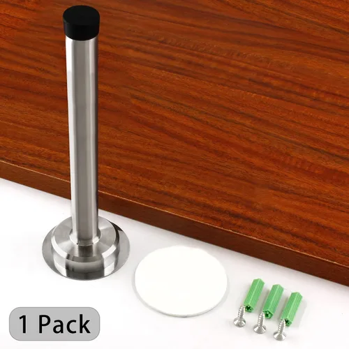 Miniatura 3 de 1 tope de puerta de 8 pulgadas, tapón de puerta largo autoadhesivo de acero inoxidable, amortiguador de sonido, tope de puerta de tornillo