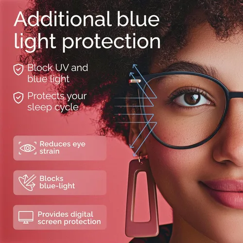 Miniatura 4 de Gaoye - Gafas de bloqueo de luz azul - Marcos redondos TR90 de moda, brazos de metal, protección UV400 - Estuche suave a juego