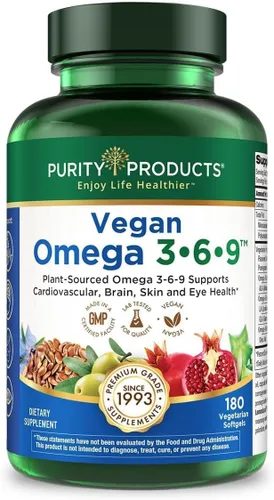 Miniatura 9 de Purity Products Omega 3-6-9 Fórmula Vegana y Vegetariana - Complejo de Ácidos Grasos Esenciales “5 en 1” - Ácidos Grasos Esenciales Omega 3 6 9