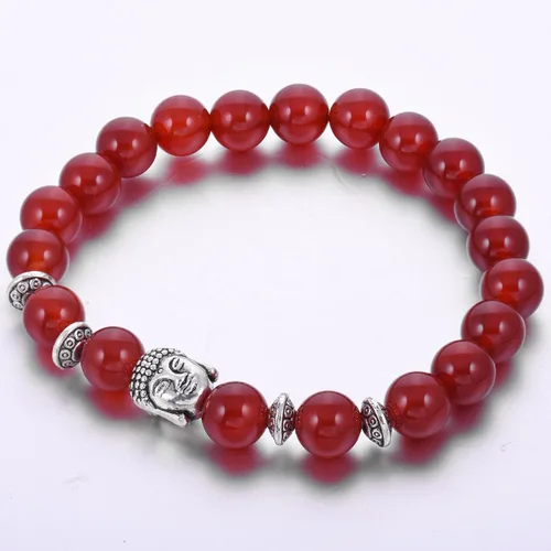 Miniatura 6 de Joya brazalete con gemas redondas de 8 mm, brazalete para los chacras, regalo de cumpleaños