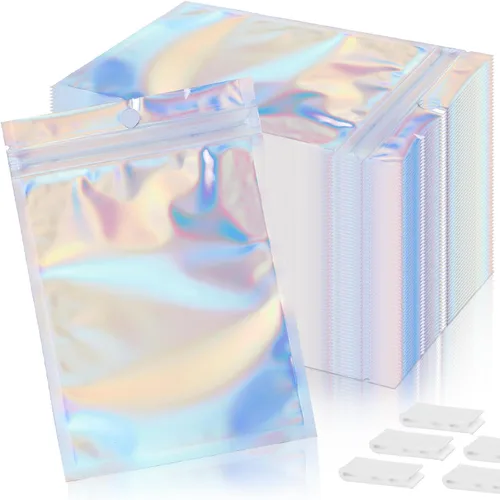 Miniatura 11 de 400 bolsas de Mylar resellables de 4 x 5 pulgadas, color negro, para almacenamiento de alimentos, bolsa resellable de Mylar con ventana transparente