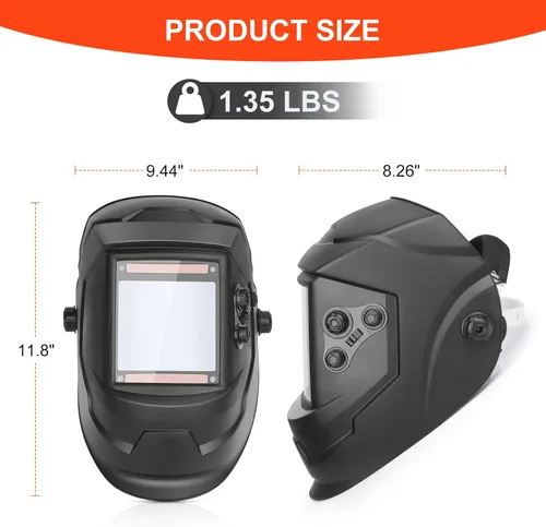 Miniatura 3 de Casco de soldadura con oscurecimiento automático, máscara de soldador de 3.94 x 3.66 pulgadas, vista grande, color real, alimentado por energía