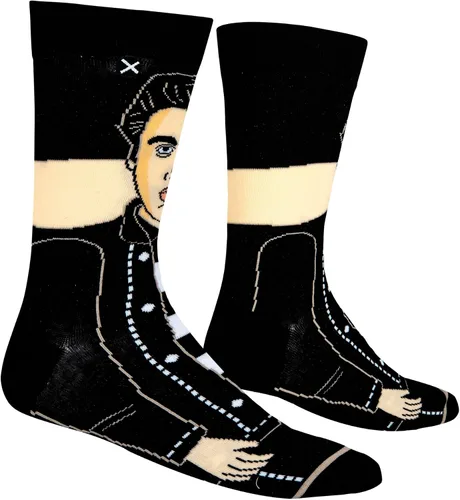 Miniatura 3 de Odd Sox, Elvis Presley, The King of Rock N Roll - Calcetines para hombre, divertidos regalos de coleccionista, Negro