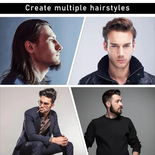 Miniatura 7 de Sieral Juego de 4 peines para peinar el cabello, peines de textura de dientes anchos con cola de doble cara, herramienta de peluquería para hombres
