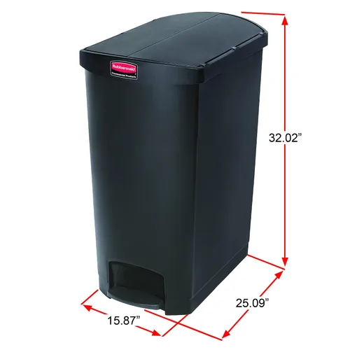 Miniatura 5 de Rubbermaid Commercial Products Slim Jim - Papelera de plástico, botes de basura con pedal