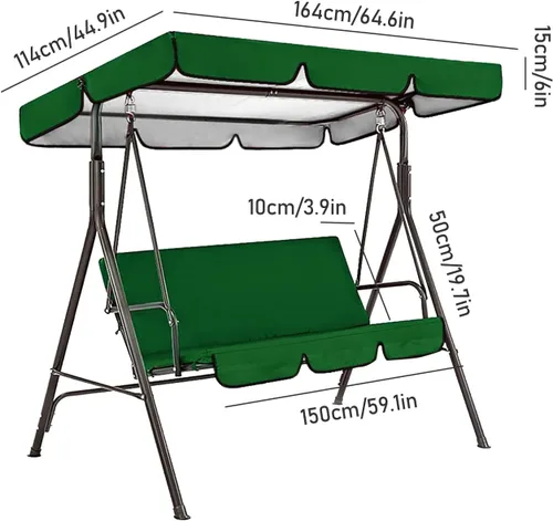 Miniatura 5 de Cubierta de toldo y asiento para columpios al aire libre, cubierta impermeable para columpio de hamaca