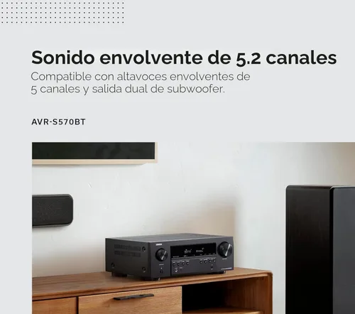Miniatura 2 de Denon AVR-S570BT Receptor AV de 5.2 canales 8K Ultra HD Audio y Video, Receptores estéreo, Denon AVR Transmisión inalámbrica Bluetooth, (4) Entradas