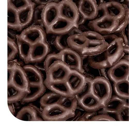Pretzels cubiertos de chocolate, paquete de 5 libras, pretzels de chocolate negro para cuencos de oficina, aperitivos y regalos, aperitivo dulce y