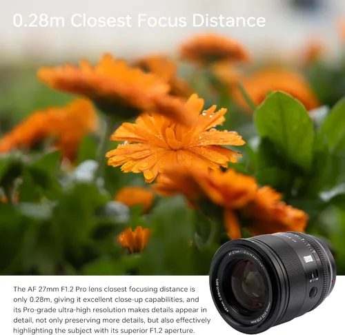 Miniatura 7 de Viltrox 27mm F1.2 Pro E Mount Lente, Lente APS-C de Apertura Amplia de 27mm f/1.2 con Autofoco Compatible con Sony E Mount Mirrorless a7 a6700 a6500