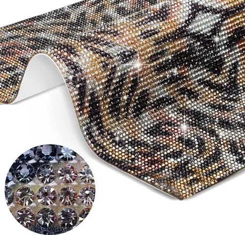 Miniatura 8 de 12000 calcomanías de diamantes de imitación con estampado de leopardo, hojas de diamantes de imitación de 0.079 pulgadas, calcomanías de cristal