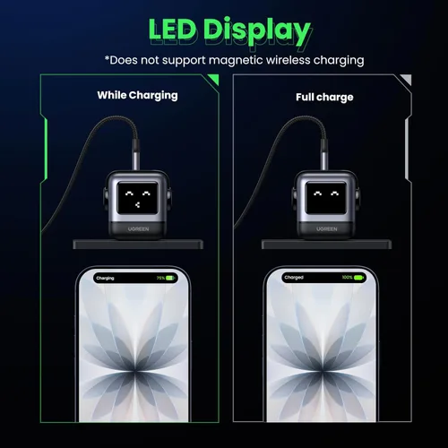 Miniatura 5 de UGREEN Uno - Bloque de cargador USB C de 30 W, cargador rápido compacto robot GaN para iPhone 17, regalos para mujeres y hombres, compatible