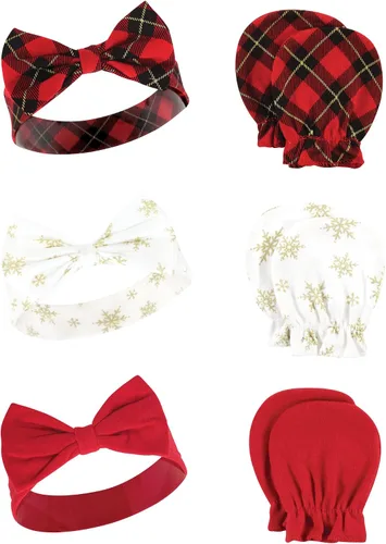 Miniatura 88 de Hudson Baby Conjunto de diadema de algodón y manoplas para rascar para bebé