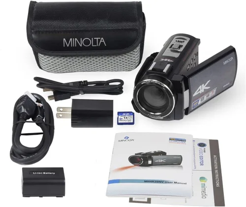 Miniatura 7 de Minolta Videocámara: digital 4K, video Ultra HD a 24 fps, fotos de 30 MP, visión nocturna con IR, zoom 16X, antivibración, pantalla táctil IPS de 3