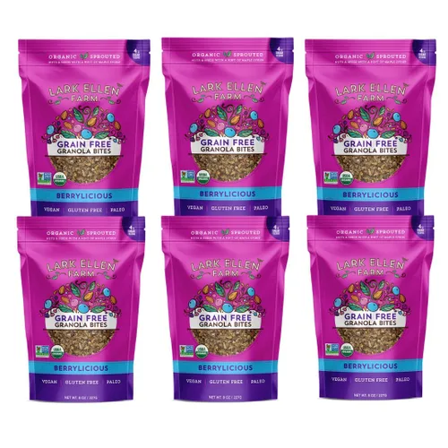 Miniatura 17 de Lark Ellen Farm Bocados de granola libre de granos, paleo; deliciosos aperitivos veganos orgánicos certificados sin gluten y cereal hecho de nueces