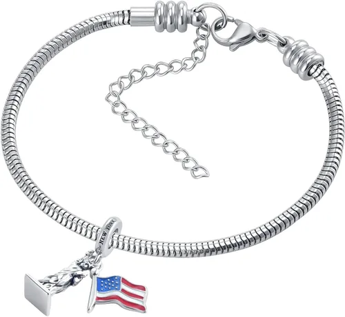 Miniatura 3 de Abalorio con diseño de texto en inglés "I Love to Travel" para equipaje, maleta, taza de café, cuentas esmaltadas para pulsera Pandora, Metal