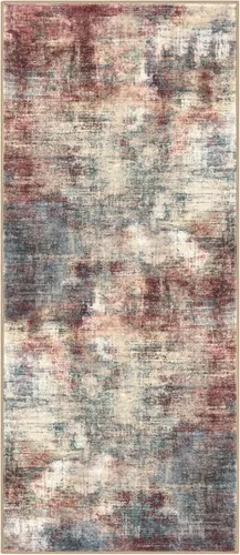 Miniatura 79 de IOHOUZE Alfombra abstracta lavable de 3 x 12 pies para pasillos, antideslizante para cocina, camino de entrada de lana sintética para interiores