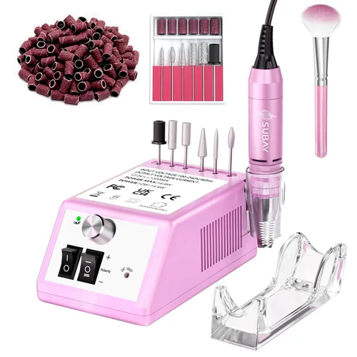 Miniatura 12 de SUBAY Kit Profesional de Esculpido de Uñas Eléctrico para Dedos y Pies, Lima Eléctrica para Manicura y Pedicura con 1 Paquete de Bandas de Lijado