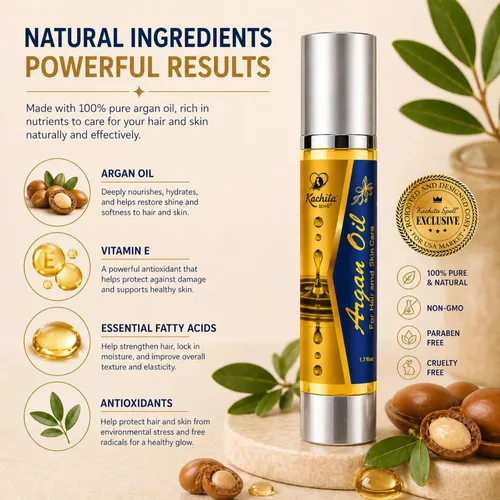 Miniatura 6 de Kachita Spell Aceite de argán marroquí para cabello y piel de grado premium 100% puro hidratante para cabello seco