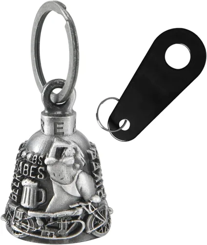 Campana de motocicleta colorida con gancho para motociclista, campanas de motociclista de buena suerte y accesorios para motocicletas, llavero para