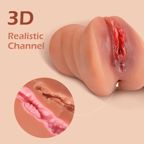 Miniatura 3 de Masturbadores masculinos 3 en 1 de bolsillo ENVONI con cara realista, muñeca sexual con boca, vagina de textura realista y ano apretado, masturbador