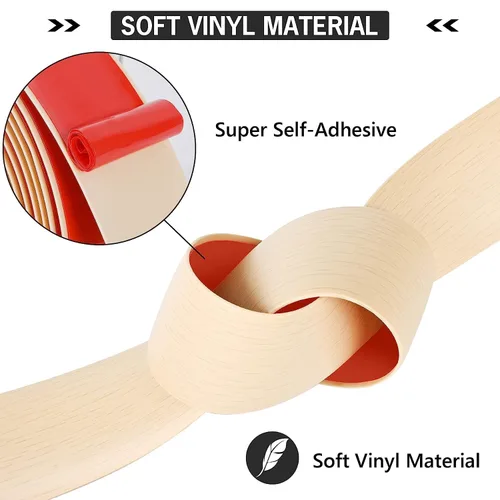 Miniatura 3 de Tira de transición de suelo autoadhesiva para baldosas de 3.3 pies x 1.57 pulgadas, color beige