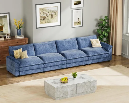 Miniatura 14 de Homall Sofá Seccional Modular de 80", Sofá Biplaza con Cojín de Doble Capa, Combinación DIY de Chenille Profundo Sofá Nube de 2 Asientos para Sala