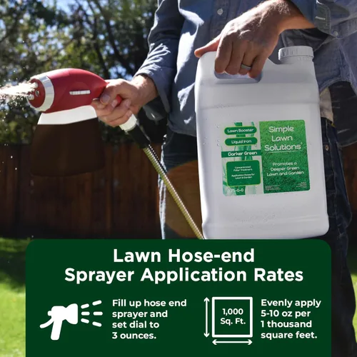 Miniatura 7 de Simple Lawn Solutions - Hierro líquido verde oscuro - Micronutrientes quelatados - Refuerzo concentrado para césped, plantas de interior y jardín al
