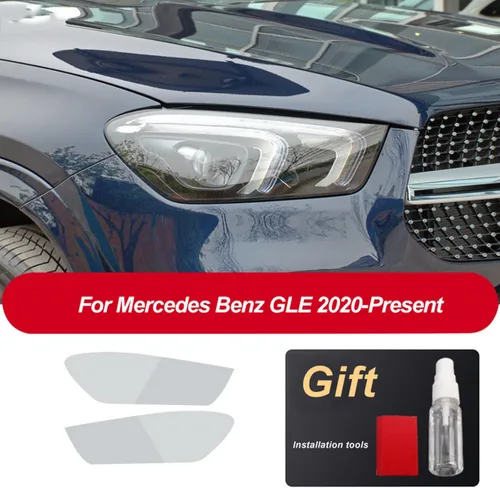 Miniatura 4 de JCAKES Adhesivo transparente de TPU para faros delanteros de coche, color negro, para Mercedes Benz GLE GLS 2016-presente Accesorios