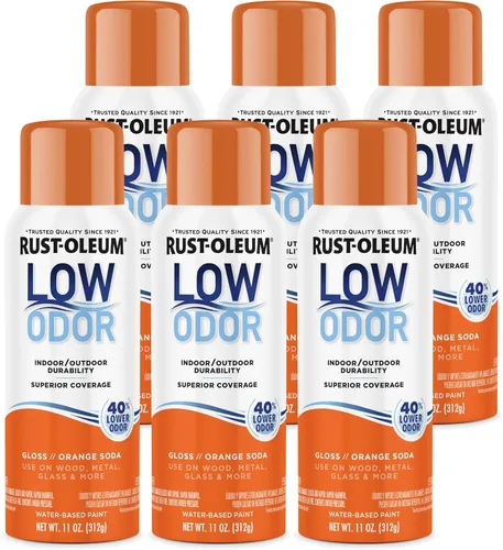 Miniatura 61 de Rust-Oleum Pintura en aerosol prémium de bajo olor, 11 onzas, concha marina brillante, paquete de 6 Seashell
