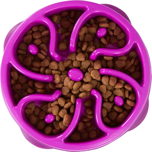 Miniatura 19 de Outward Hound Comedero Pequeño Divertido de Alimentación Lenta, Rompecabezas para Comedores Rápidos, Cachorros, Gatos y Perros Pequeños, Comida Rosa